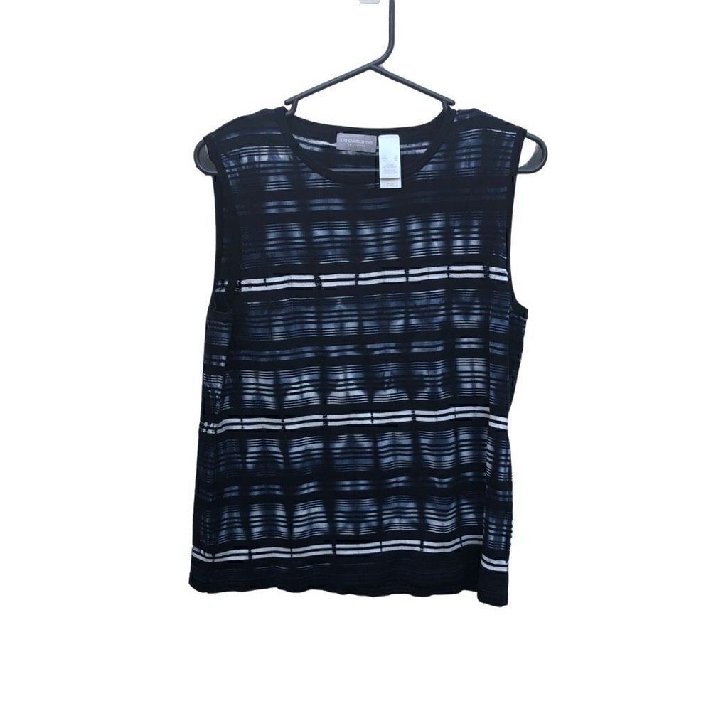 Liz Claiborne XL Navy, Black and Blue Sweater Tank